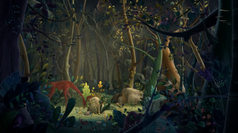 森林动物手绘剪纸背景视频