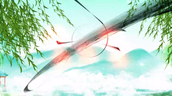 中国风水墨山水背景素材视频