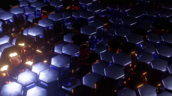 创意金属质感五边形柱体上下移动背景视频素材