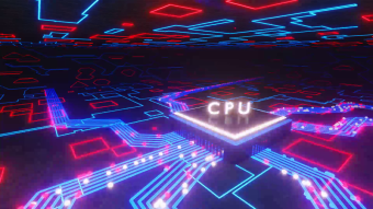 科技创意光线流淌cpu处理器背景视频素材