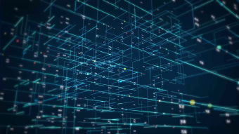 蓝色立体空间大数据时代背景视频