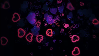 紫色桃心爱情晚会婚礼背景大屏视频