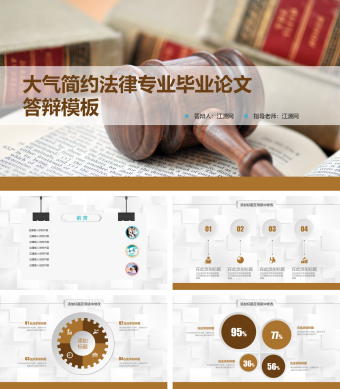 棕色简约风大气简约法律专业毕业论文PPT模板