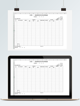 存货-原材料清查评估明细表