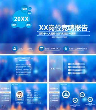 框架完整动态岗位竞聘报告PPT模板