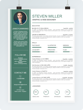 个性简约英文求职简历word模板