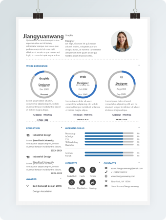 简约大气英文简历求职简历模板word文档