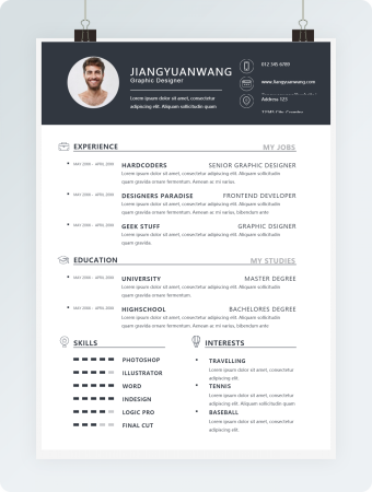 简约英文简历求职简历word简历模板