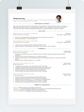 简洁英文word格式个人简历模板