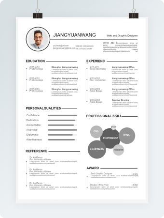大气word格式英文简历模板