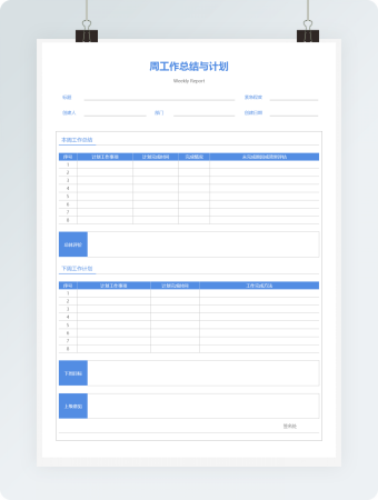 周工作总结与计划
