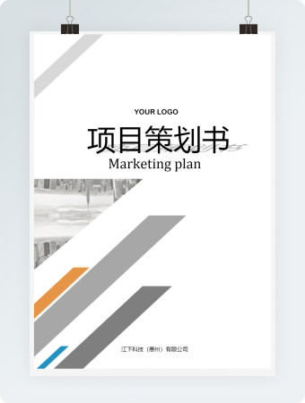 企业项目策划书简约灰白word模板