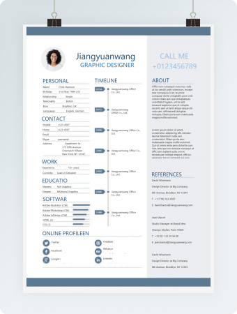 时尚简约英文简历模板_1