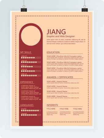 红色个人简历word模板