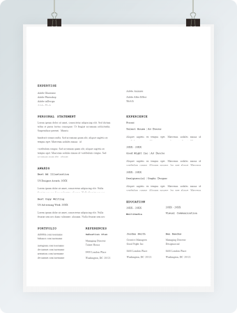 白色简约英文简历word模板