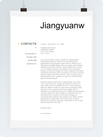 白色简约英文简历格式模板