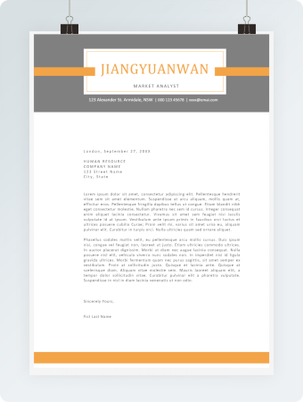 黑色简约英文简历格式模板