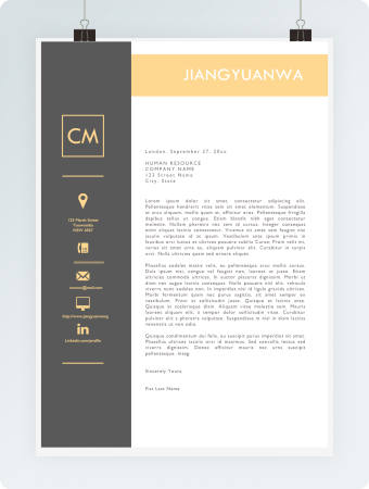 灰色商务英文简历格式模板