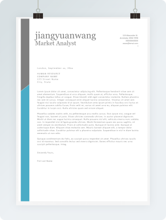 蓝色经典英文简历格式模板