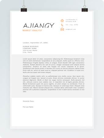 橙色市场策划英文求职简历格式模板