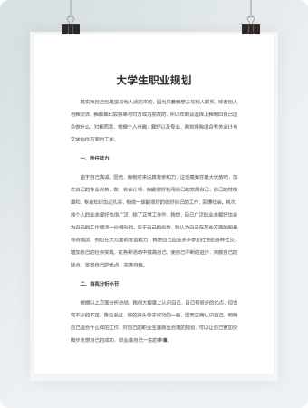 大学生职业规划word文档