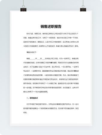 销售述职报告