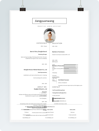 极简气质英文简历01