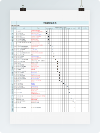 项目管理进度表