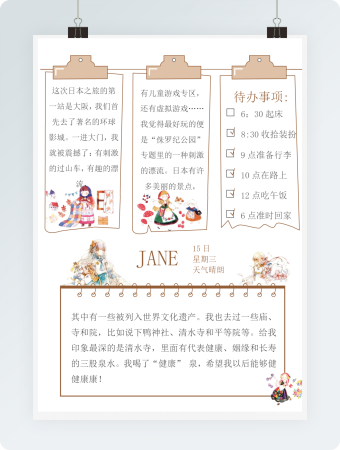 小清新旅行总结手账日记