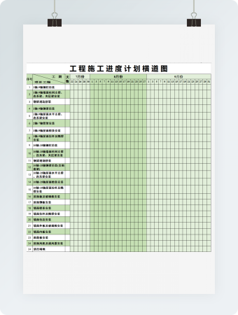 施工进度计划表范例