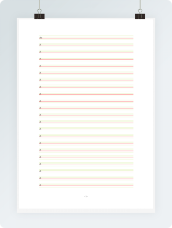 四线三格 英语本模板红线版