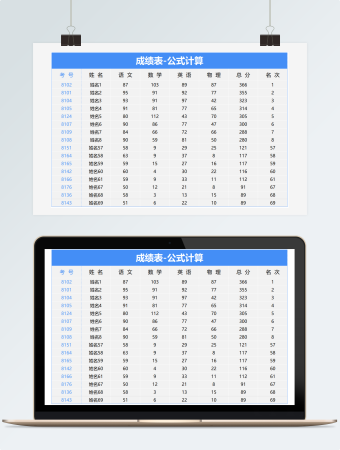 成绩表-公式计算