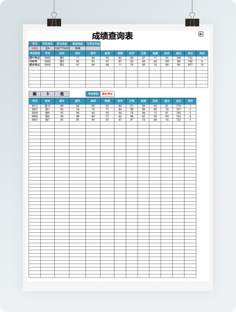 成绩管理系统表格模板(1)