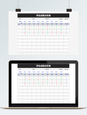 学生期末考试成绩分析表