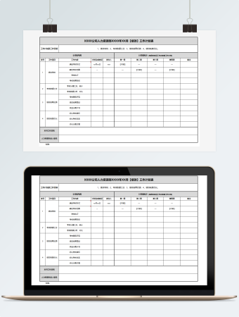公司人力资源部绩效工作计划表