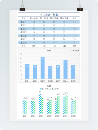 蓝绿色员工培训计划表