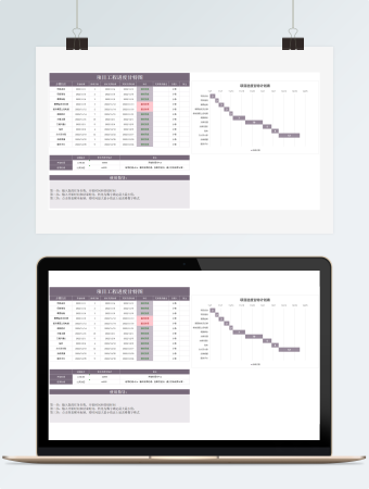项目进度甘特图计划表Excel模板