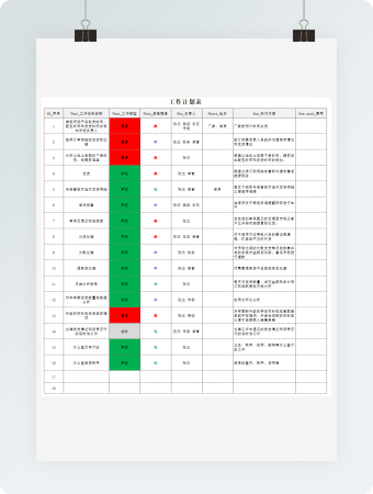 彩色简约工作计划表