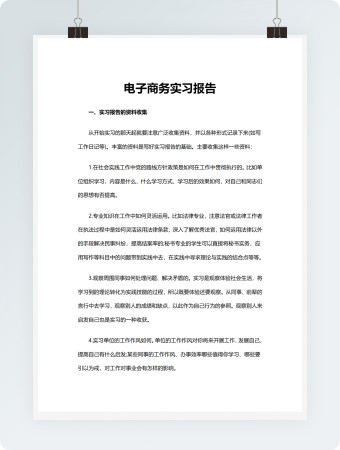 框架完整电子商务实习报告word模板