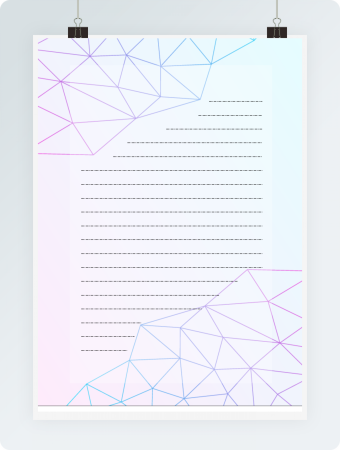 粉蓝渐变几何信纸
