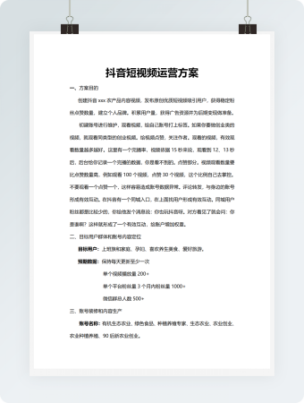 抖音短视频运营方案(食品类)