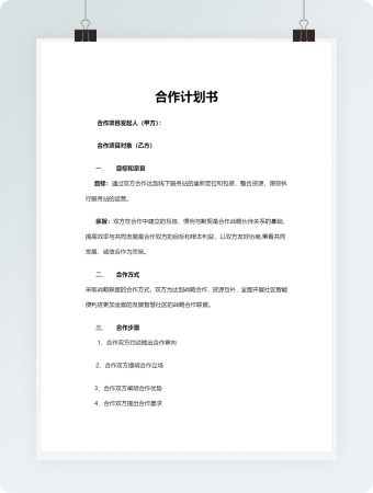 合作计划书