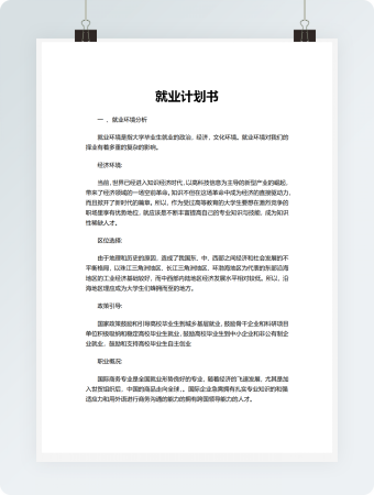 大学生就业计划书