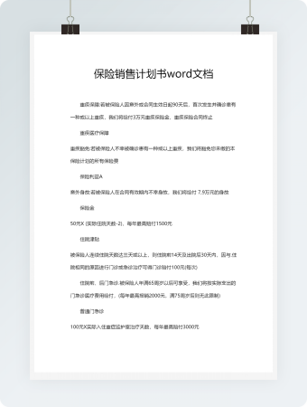 保险销售计划书word