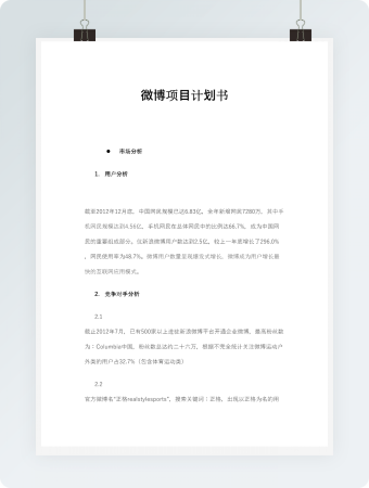 微博项目计划书
