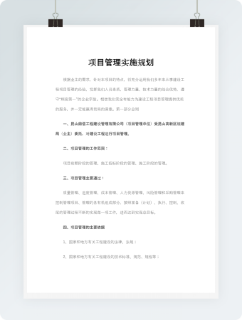 项目管理实施规划Word