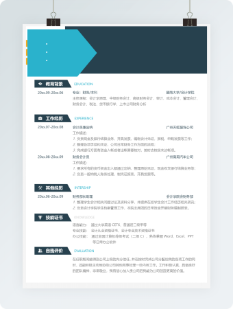 财务会计类岗位求职简历模板