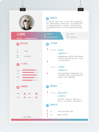 创意行政管理类相关职位个人简历模板