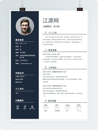商务简约会计师个人简历模板