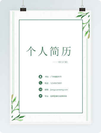 简约个性财务助理个人简历模板